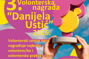 Otvorene prijave za 3. Volontersku nagradu „Danijela Ustić“ za 2026. godinu