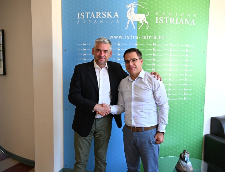 Istarski župan Boris Miletić primio načelnika Raše Lea Knapića