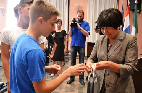 Ricevimento nella sede della Regione Istriana per i campioni statali delle scuole elementari e medie superiori istriane
