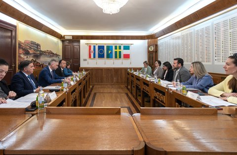 Il presidente Boris Miletić alla sua prima visita ufficiale alla Città di Pola
