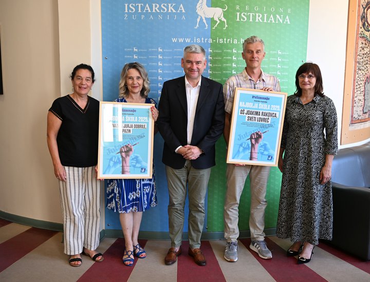 Župan Boris Miletić i zamjenica župana Gordana Antić primili ravnatelje istarskih škola nagrađenih u projektu "Najbolja škola 2025."